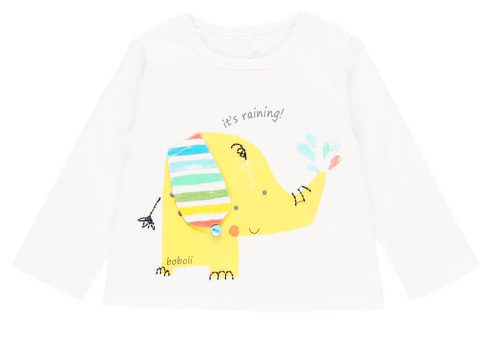 Boboli chlapčenské tričko so slonom 132141 50 biela